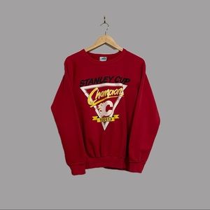 80’/90’s Calgary Flames 1989 Stanley Cup Champions Crewneck by Waves